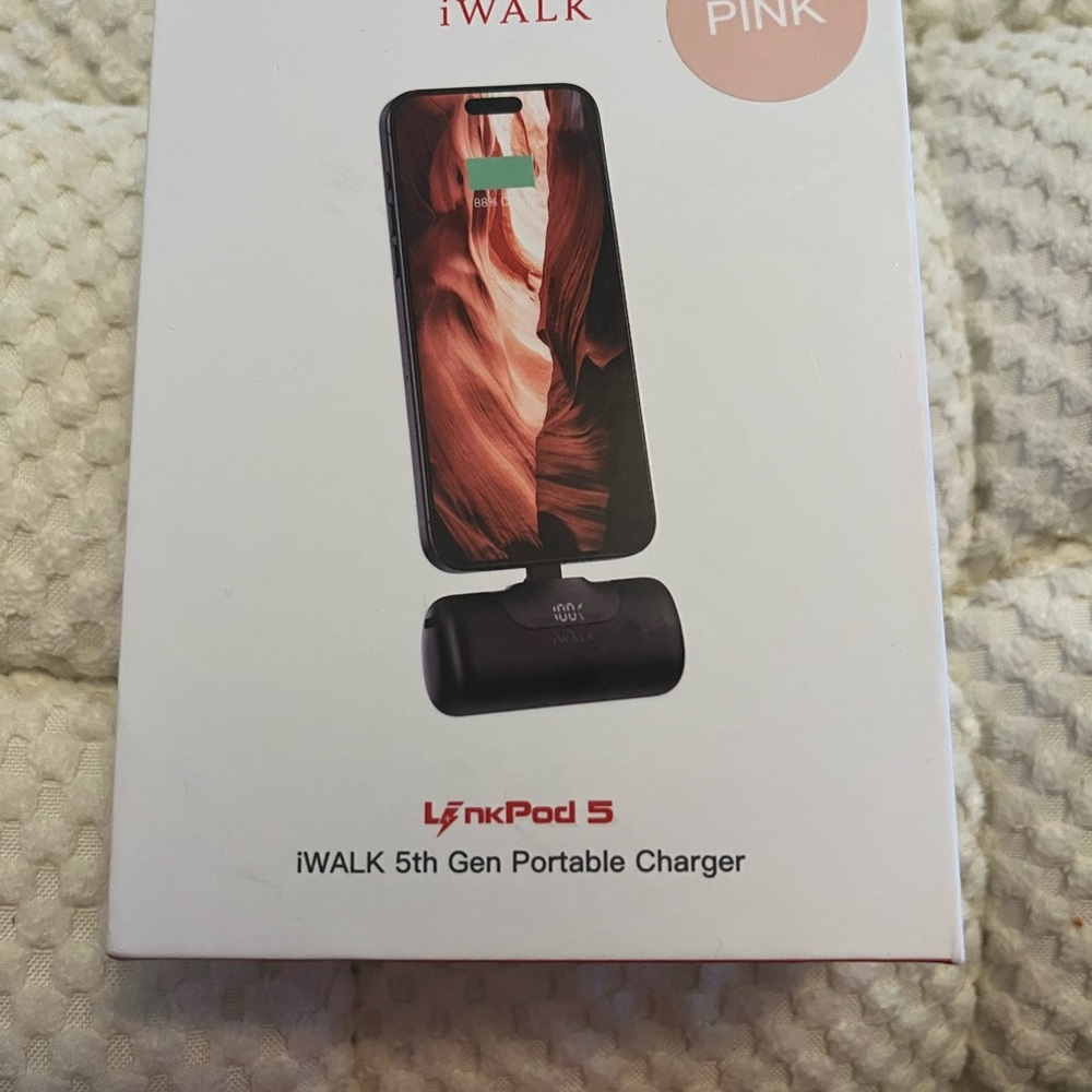 Pink and Black 2-in-1 Mini Portable Charger